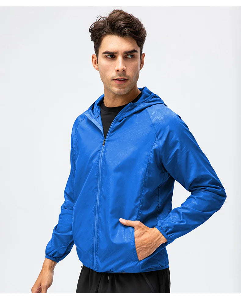 Unisex Waterproof Windbreaker Jacket – Sun Protection & Outdoor Use